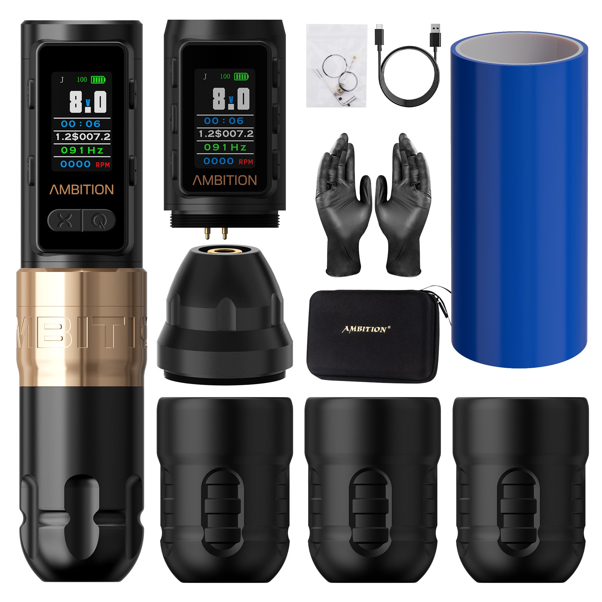Ambition ワイヤレスタトゥーマシン Ambition Soldier Max Wireless Tattoo Machine Pen