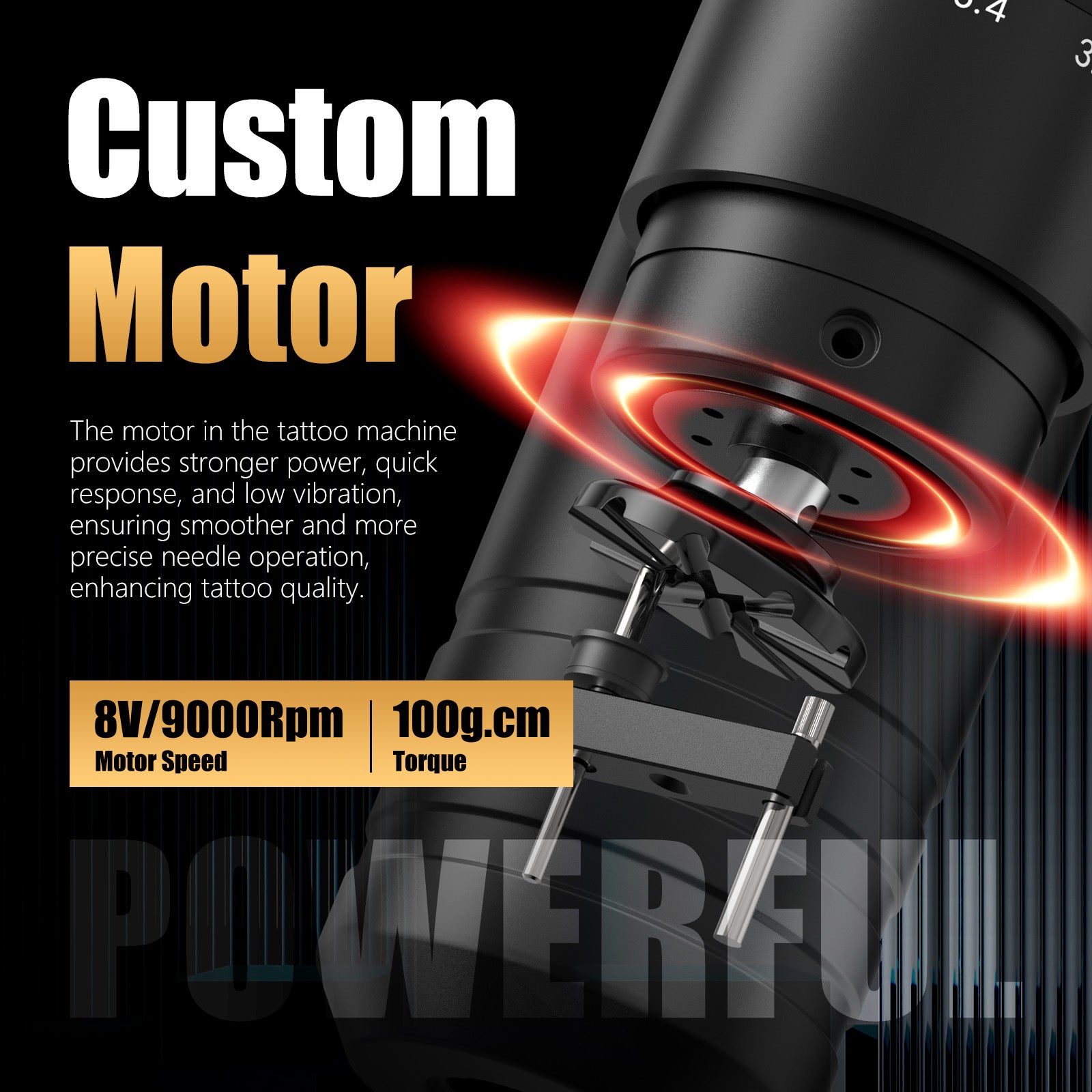 ambition c5 wireless tattoo pen machine with 7 strokes length 2.0mm-4.2mm