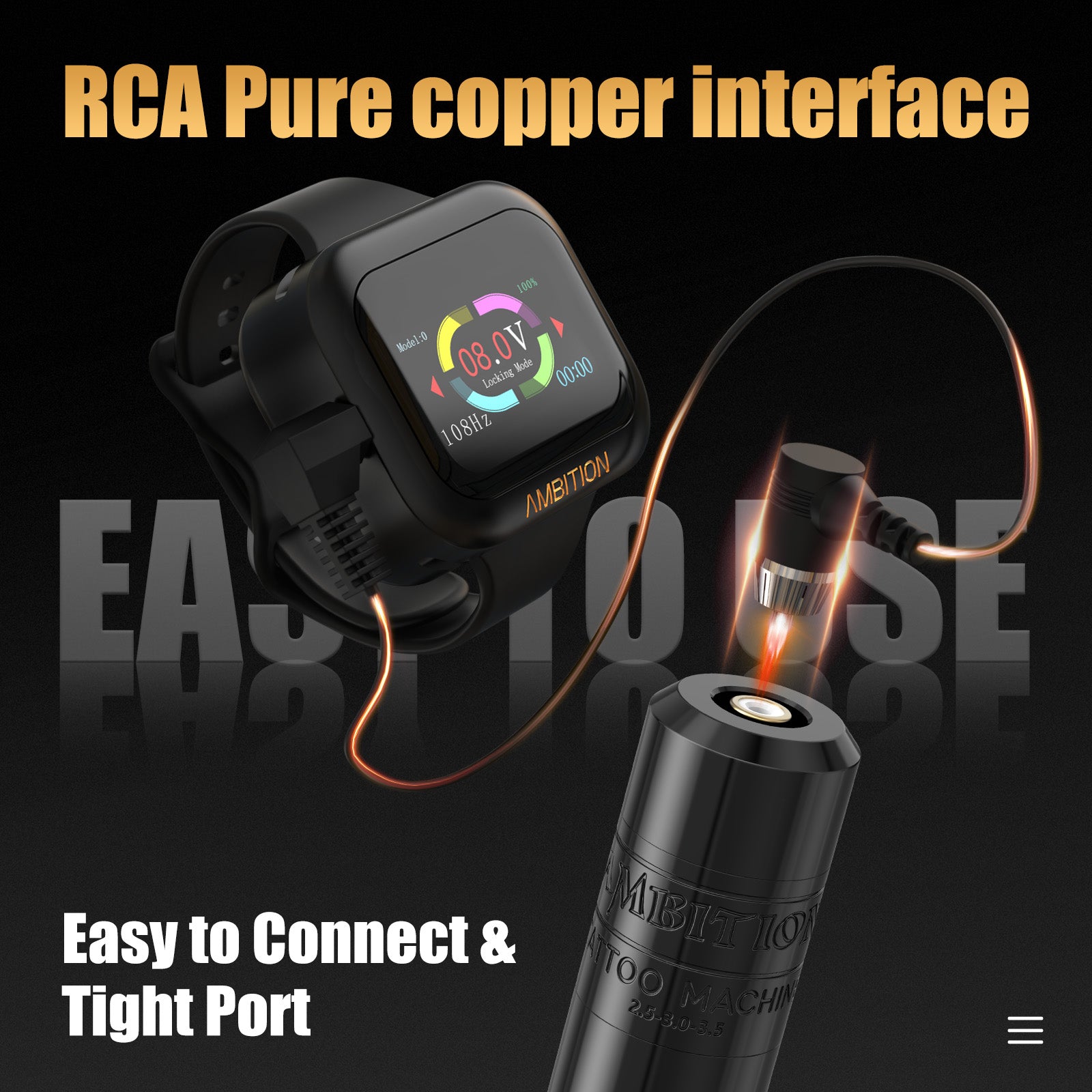 Ambition Torped Rotary Tattoo Pen + S1 Plus Touch Screen Watch Power Supply