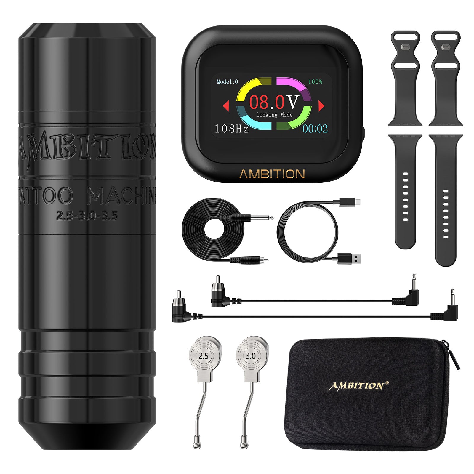 Ambition Torped Rotary Tattoo Pen + S1 Plus Touch Screen Watch Power Supply