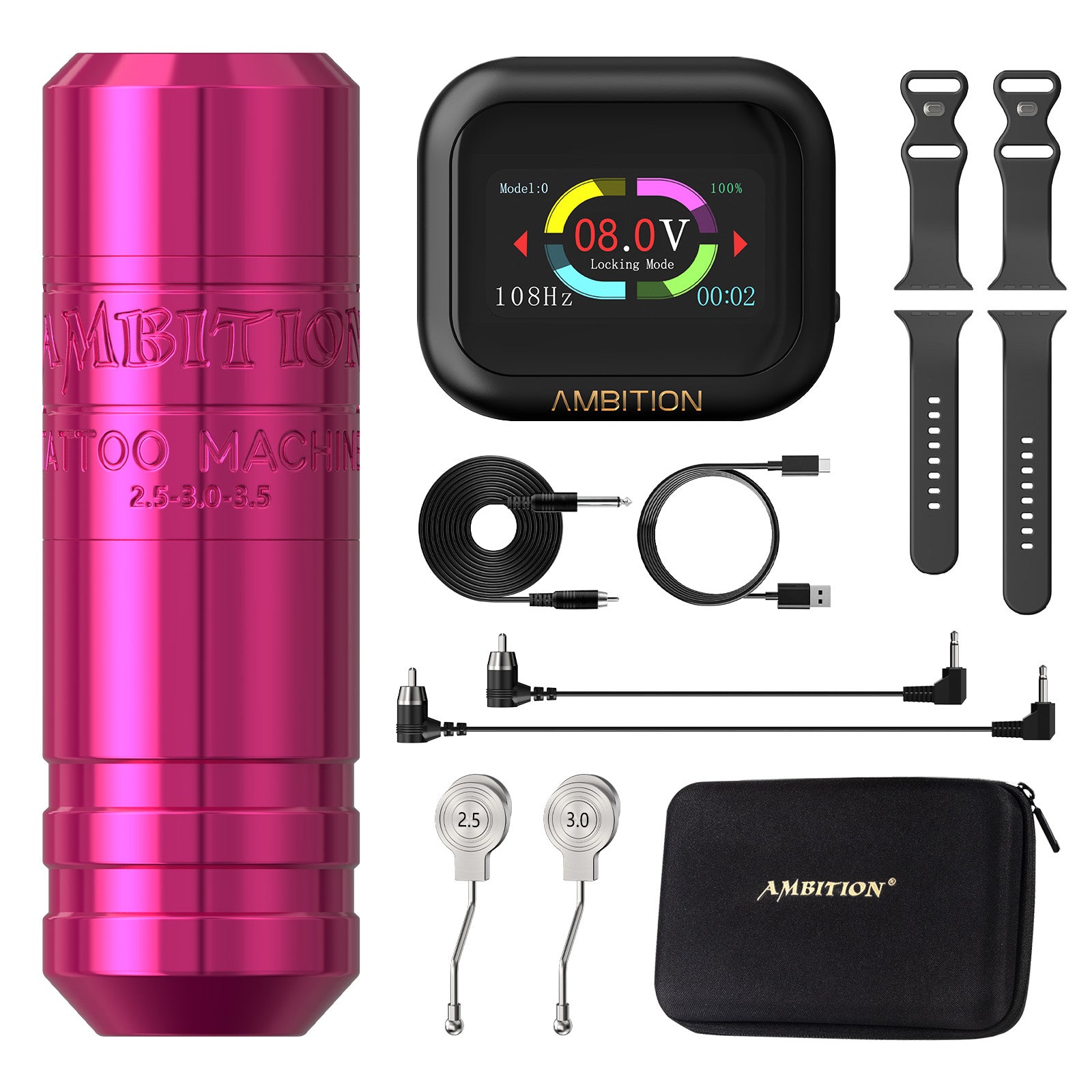 Ambition Torped Rotary Tattoo Pen + S1 Plus Touch Screen Watch Power Supply