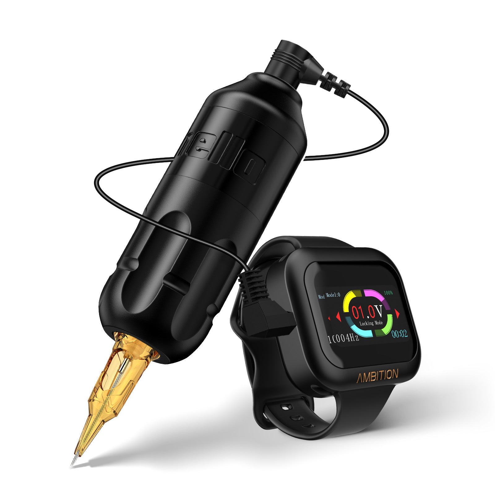 Ambition Rotary Tattoo Machine + S1 Plus Touch Screen Watch Power Supply