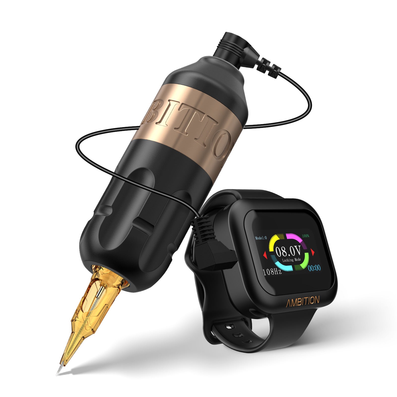 Ambition Rotary Tattoo Machine + S1 Plus Touch Screen Watch Power Supply
