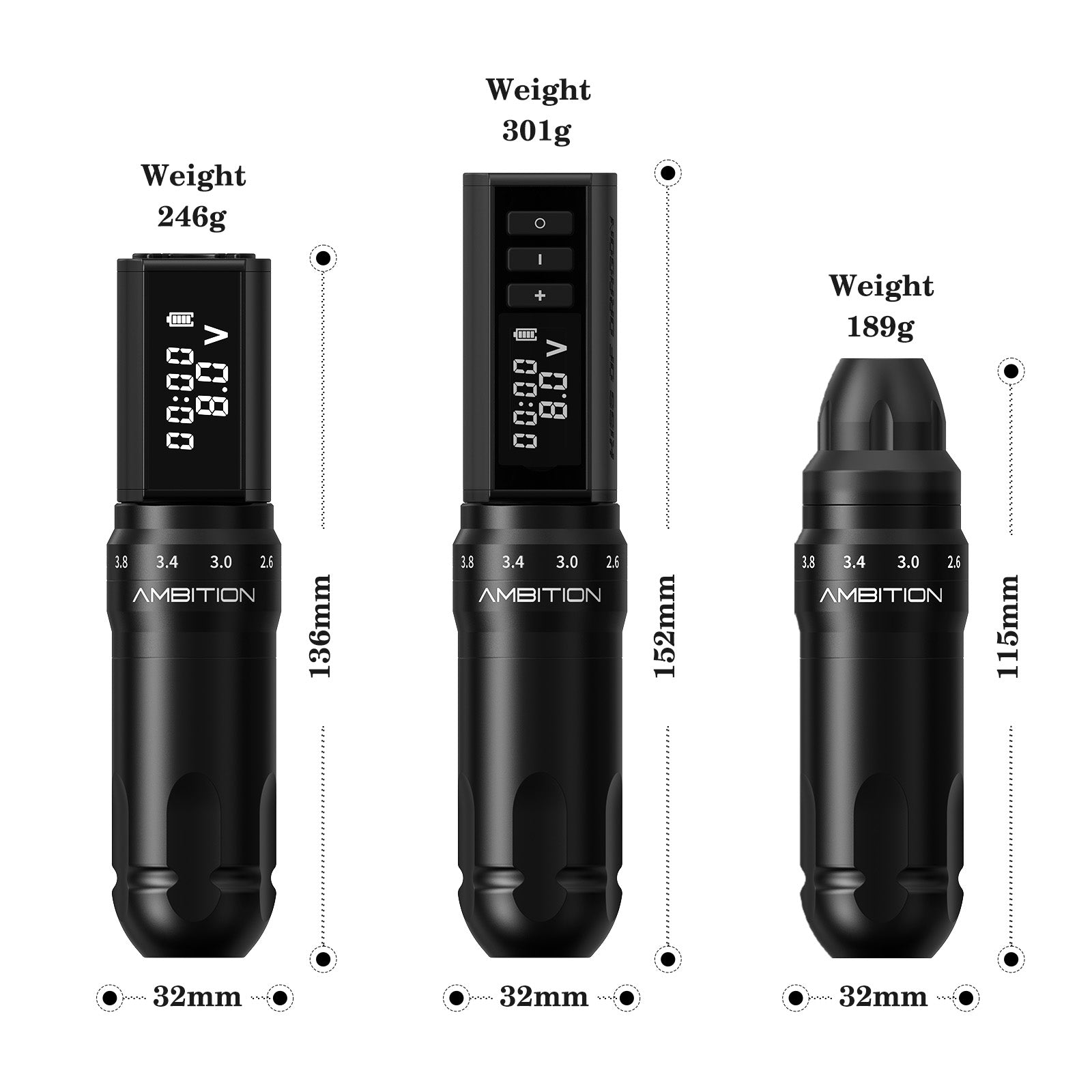 Ambition Hunter K1 Wireless Tattoo Pen – Dual Battery Rotary Machine