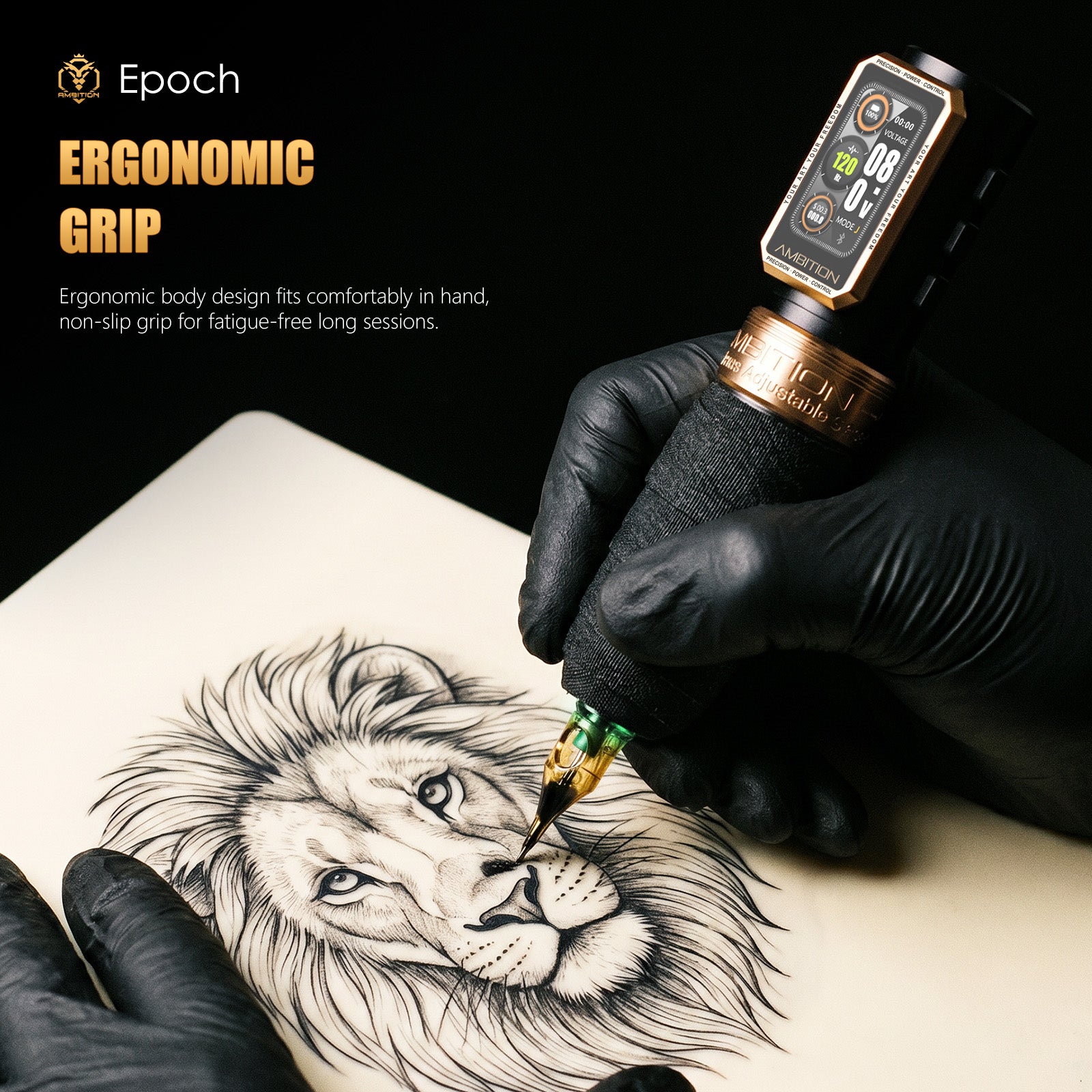 Ambition Epoch Professional Wireless Tattoo Kit with G1 Tattoo Stencil Printer & U1 Bluetooth Foot Switch