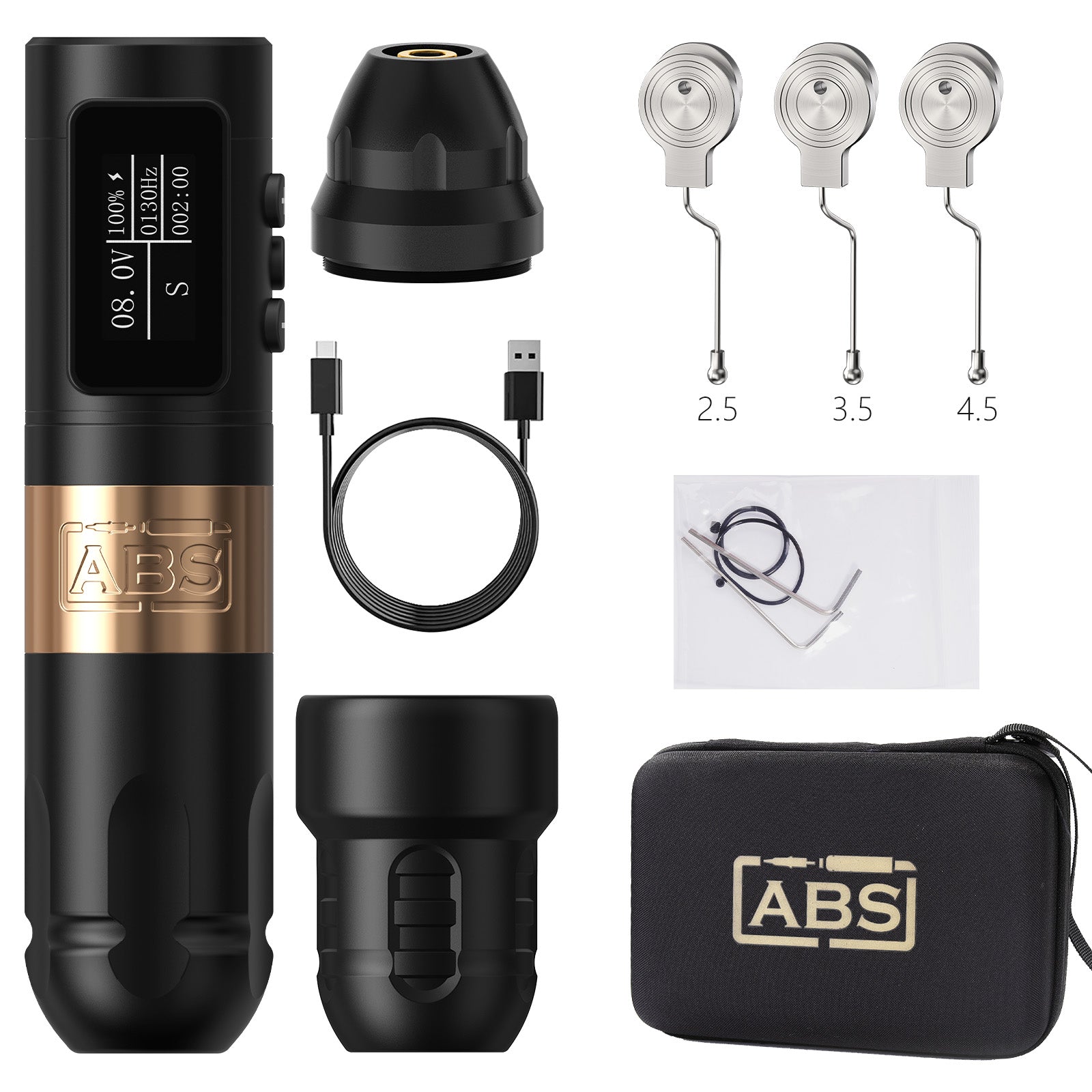Ambition ABS Vibe Wireless Tattoo Machine Stroke 2.5-3.5-4.0-4.5mm