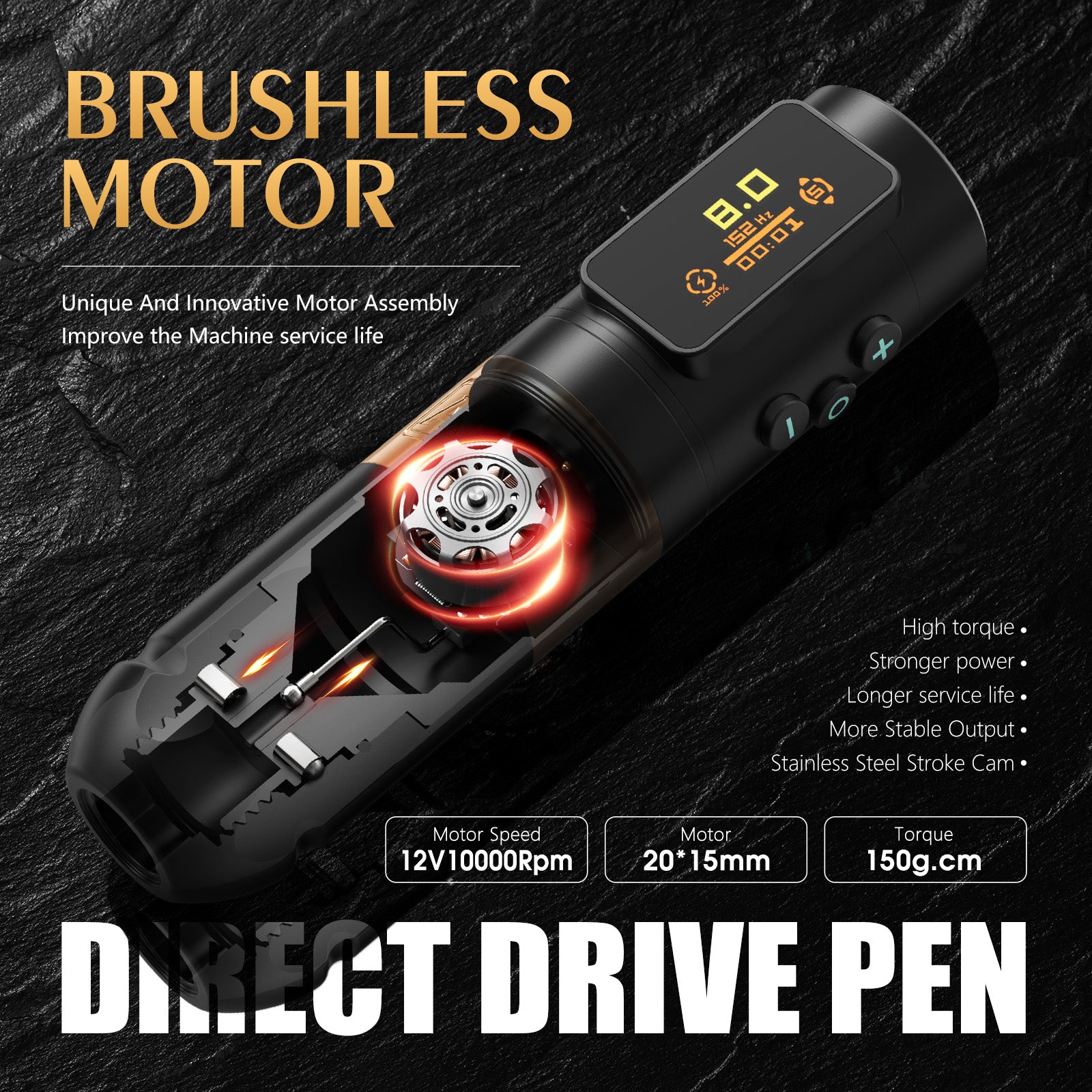 Ambition ABS Vibe Wireless Tattoo Machine Stroke 2.5-3.5-4.0-4.5mm