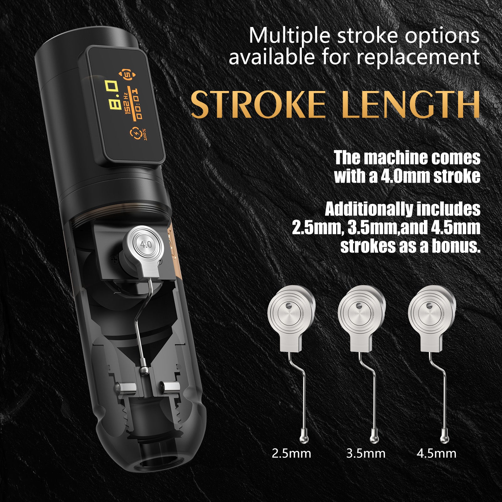 Ambition ABS Vibe Wireless Tattoo Machine Stroke 2.5-3.5-4.0-4.5mm