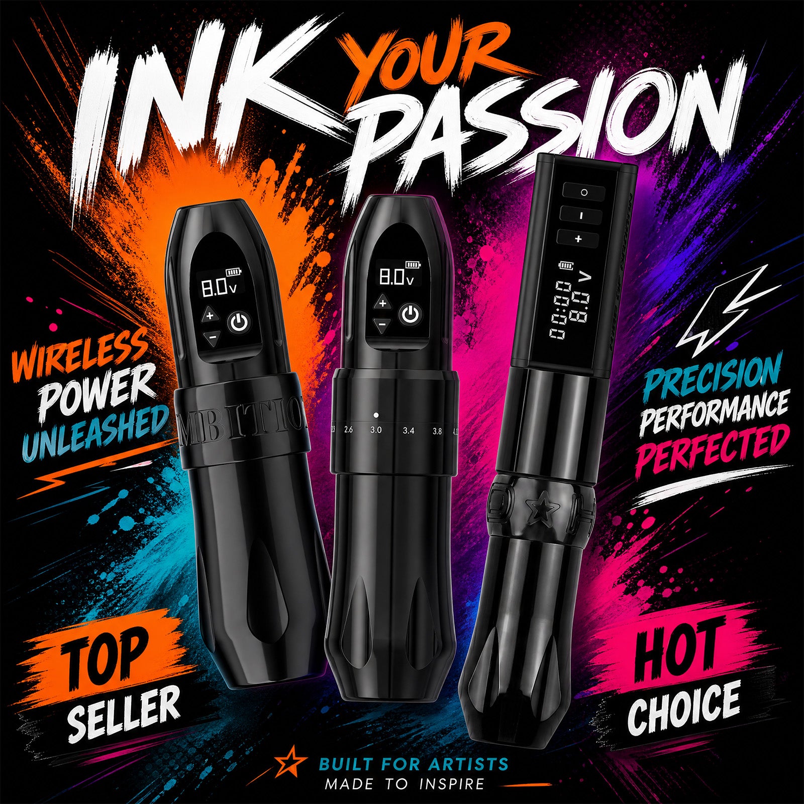 Máquina de tatuaje inalámbrica Ambition Troll 