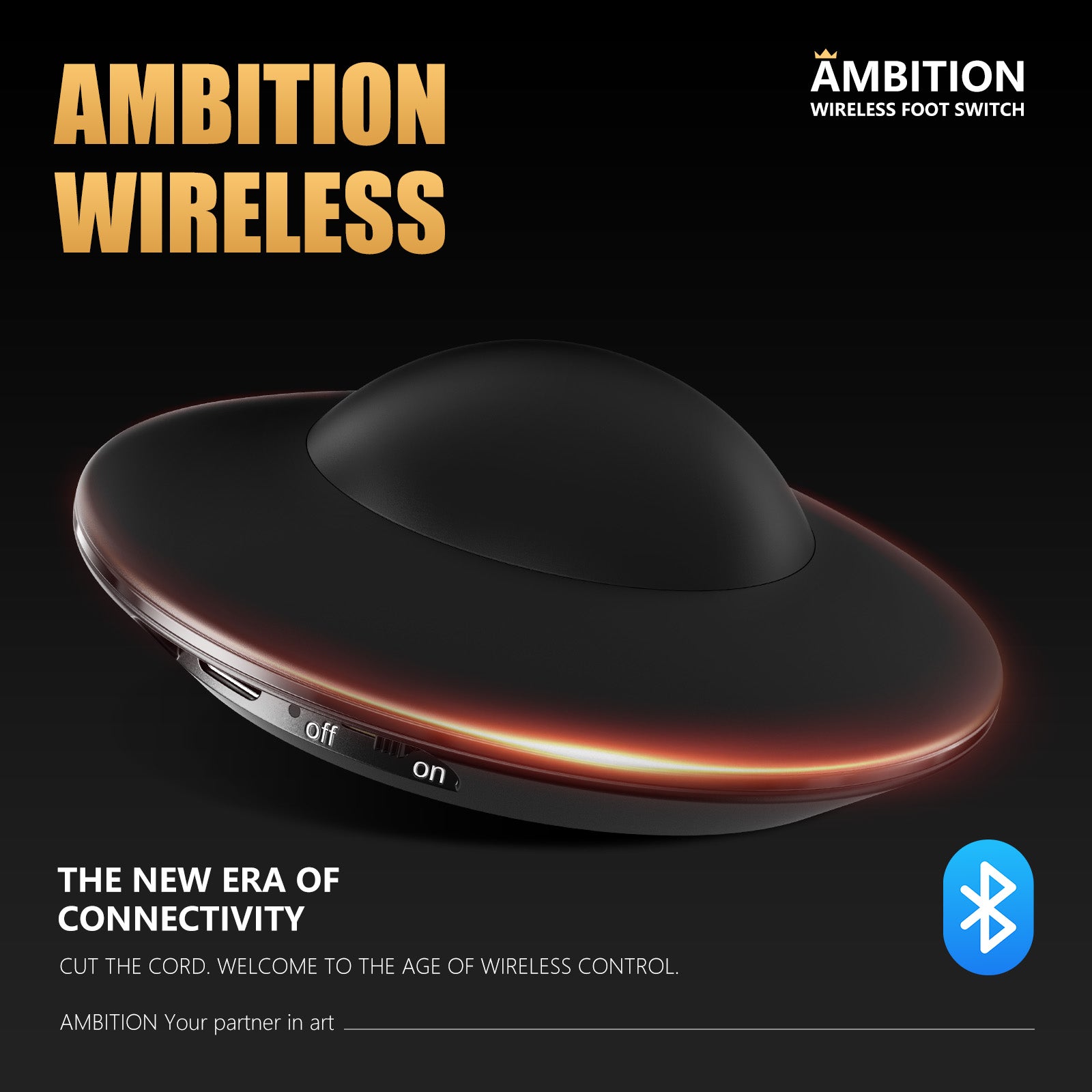 Ambition U1 Wireless Bluetooth Foot Switch | Wireless Tattoo Foot Pedal for Epoch Max & Bluetooth Battery Systems
