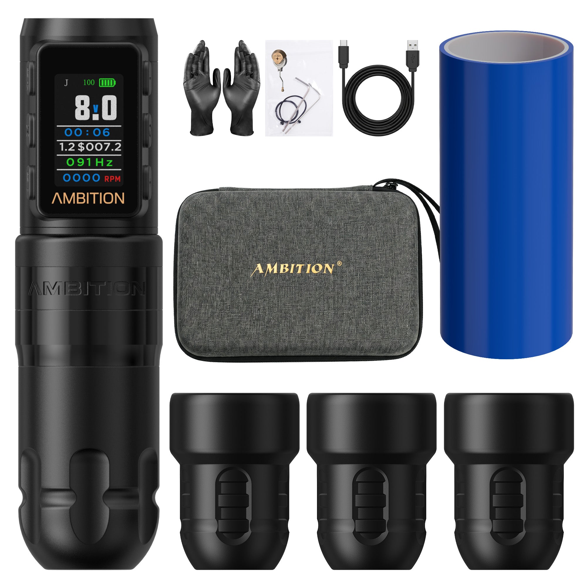 Ambition Shura-X Wireless Tattoo Machine 3.5mm+4.0mm Stroke