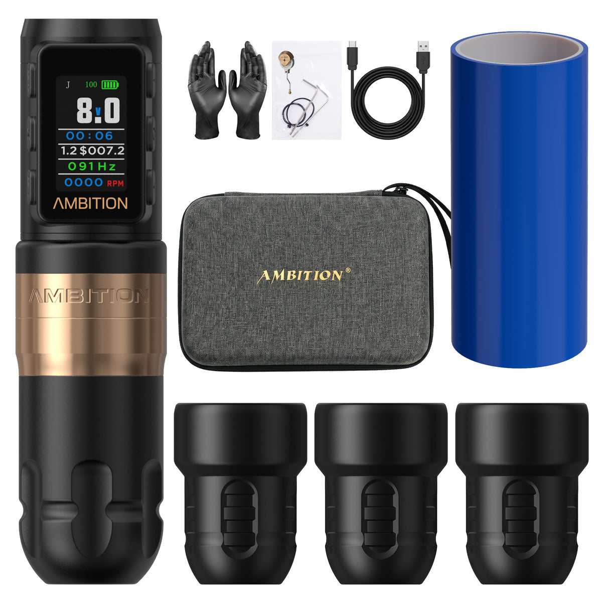 Ambition Shura-X Wireless Tattoo Machine 3.5mm+4.0mm Stroke