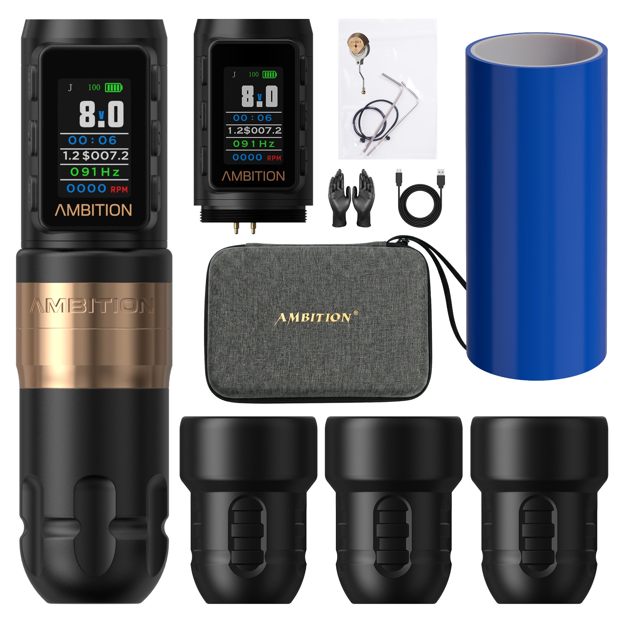 Ambition Shura-X Wireless Tattoo Machine 3.5mm+4.0mm Stroke