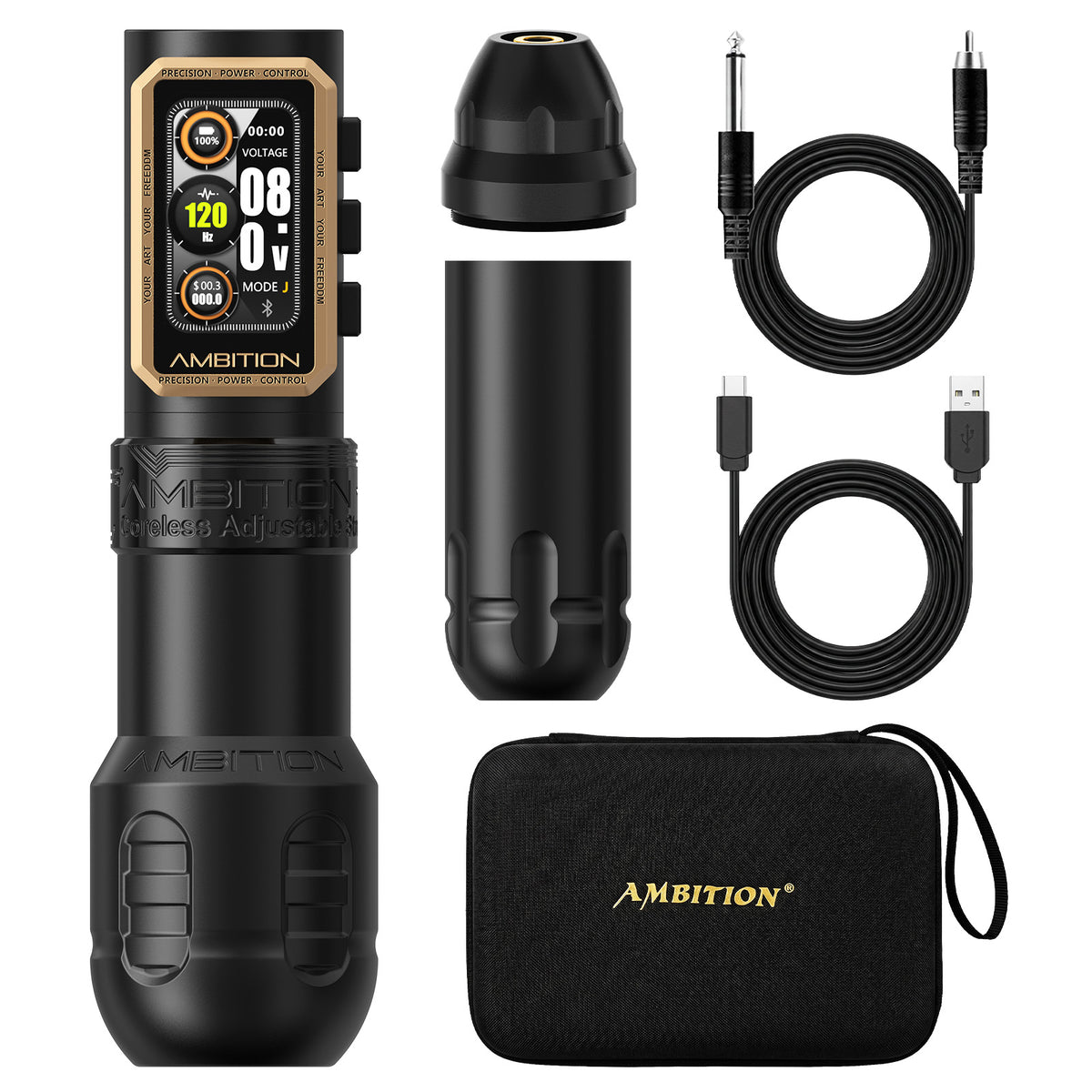 Ambition Epoch Wireless Tattoo Machine Coreless Motor 34/42mm Grip