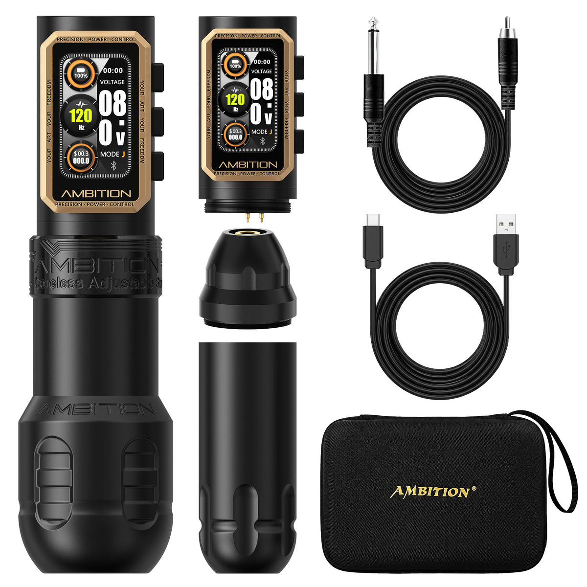 Ambition Epoch Wireless Tattoo Machine Coreless Motor 34/42mm Grip