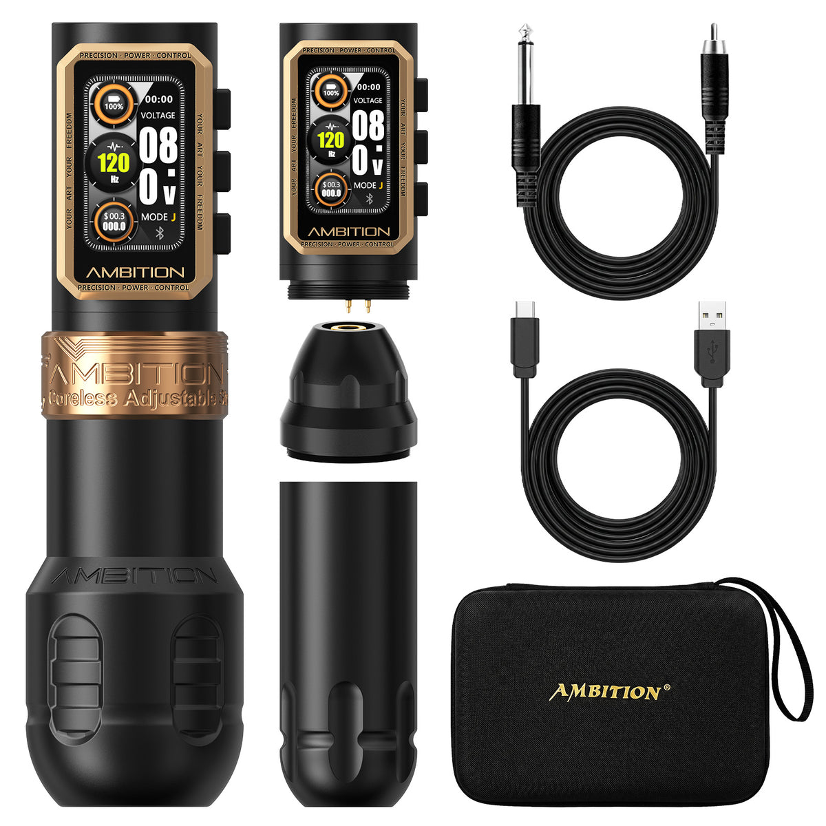 Ambition Epoch Wireless Tattoo Machine Coreless Motor 34/42mm Grip