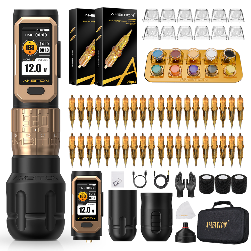 Ambition Soldier Pro 520 Wireless Tattoo Machine Kit