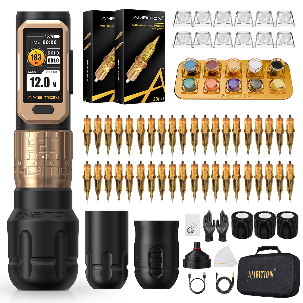 Ambition Soldier Pro 520 Wireless Tattoo Machine Kit