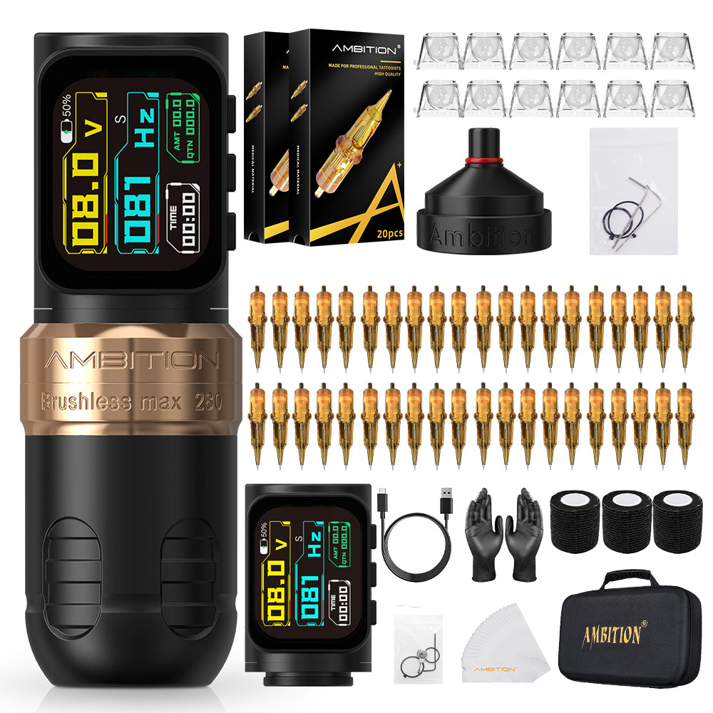 Ambition Ninja Max 280P Wireless Tattoo Machine Kit