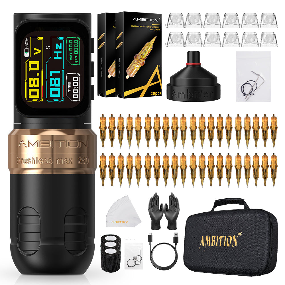 Ambition Ninja Max 280P Wireless Tattoo Machine Kit