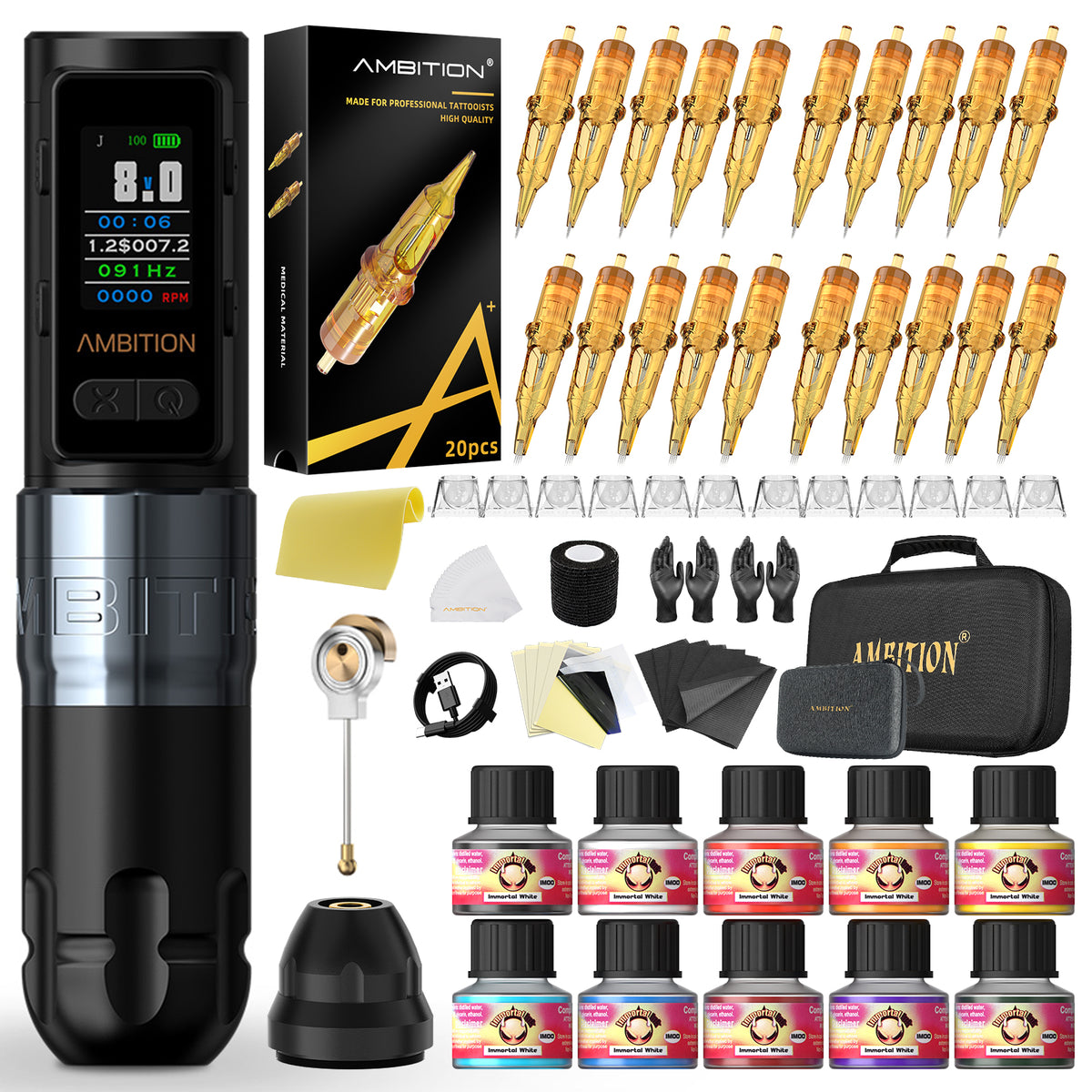 Ambition Soldier Max Complete Tattoo Machine Kit