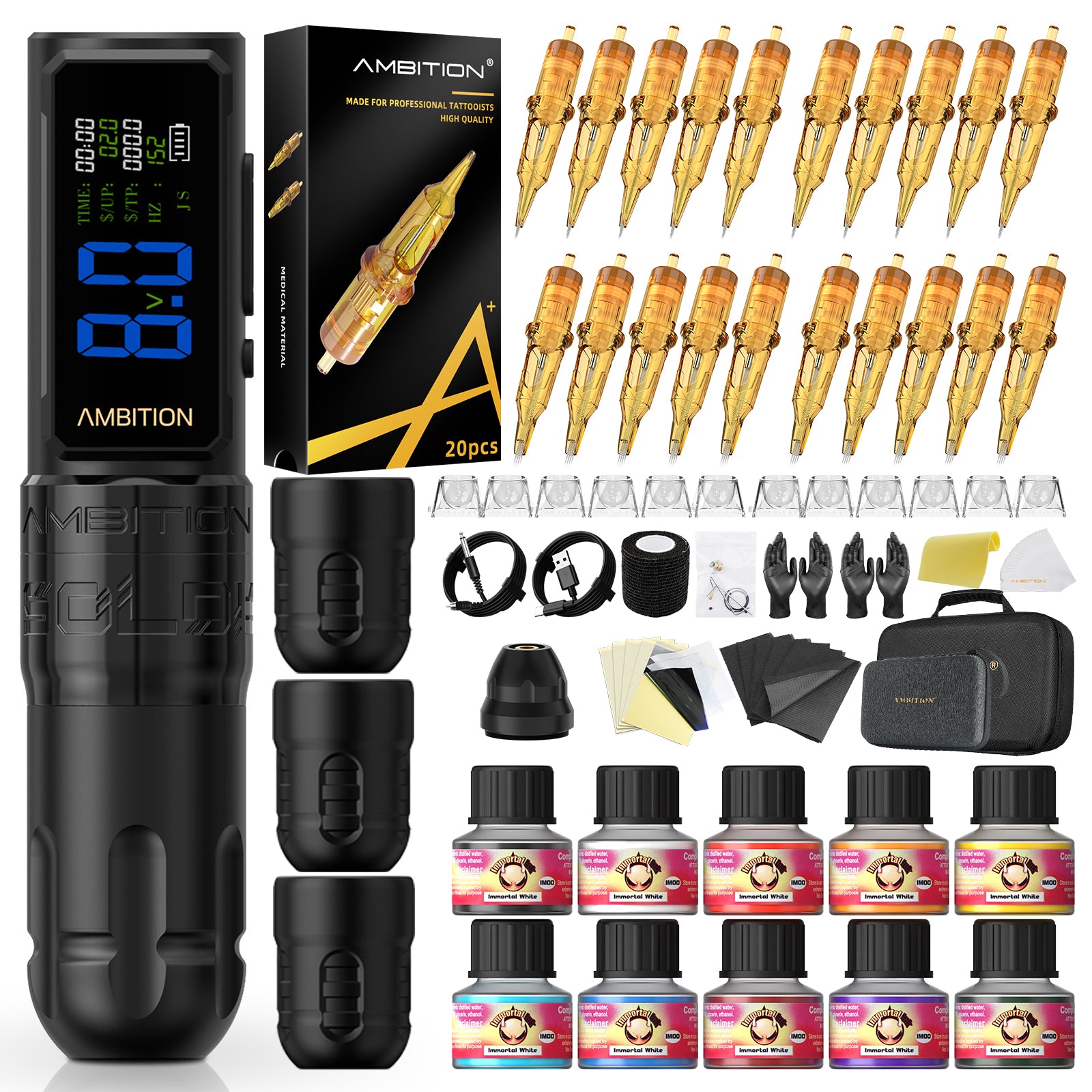 Ambition Soldier 270S Complete Wireless Tattoo Kit 4.5+5.0mm Stroke