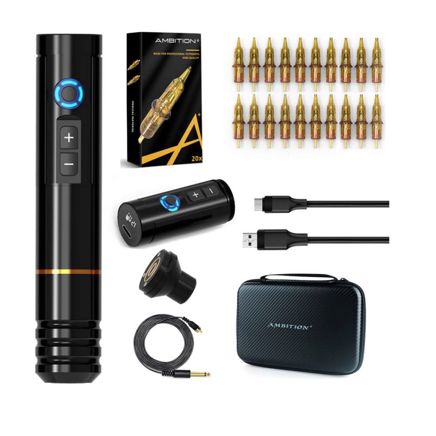 アンビションタトゥーキット ワイヤレスタトゥーマシン Ambition Tattoo Kit | Ambition Complete Wireless Tattoo Machine Kit
